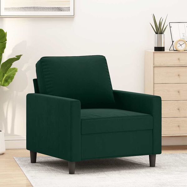 vidaXL Sofa Chair Dark Green 60 cm Velvet