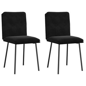 vidaXL Dining Chairs 2 pcs Black Velvet