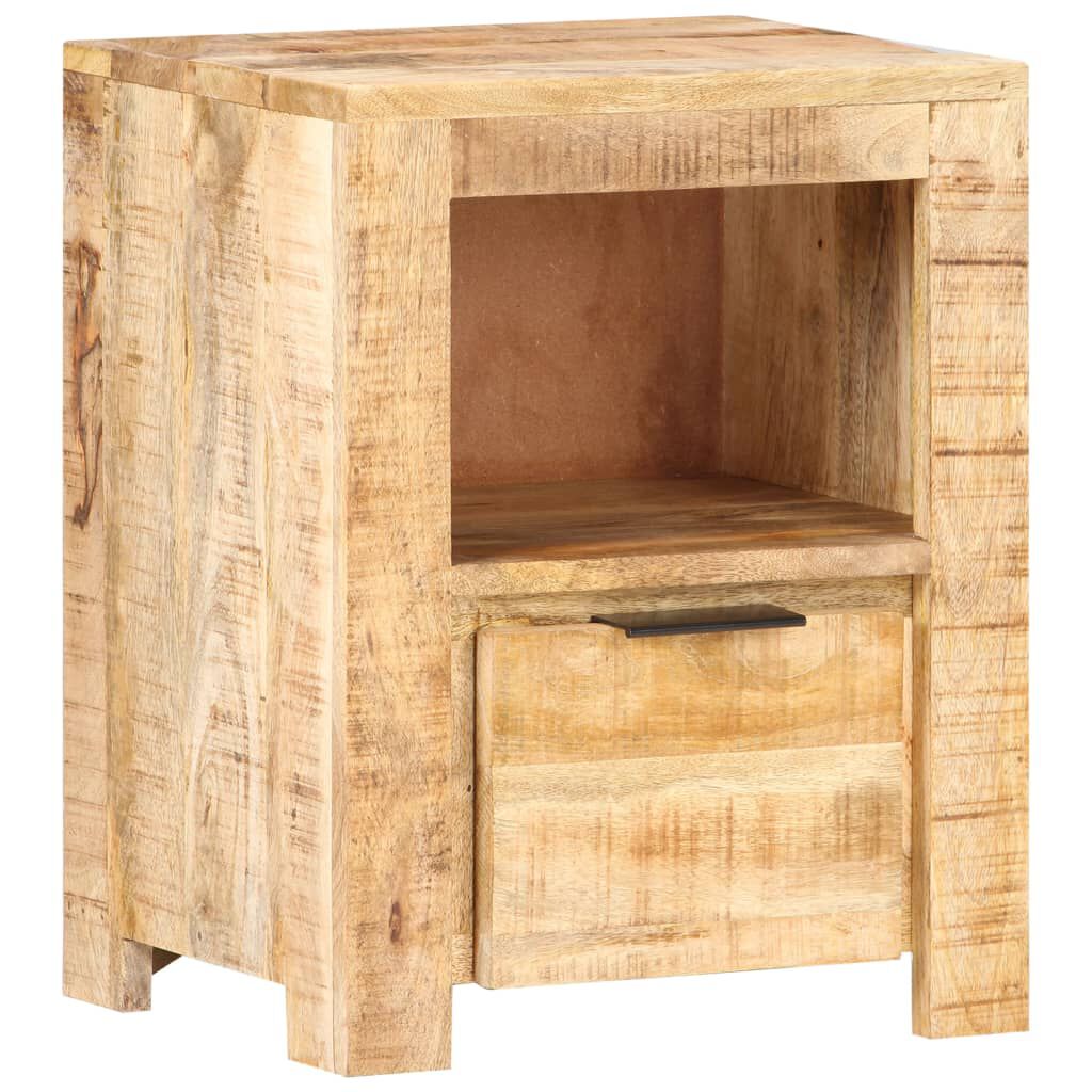 vidaXL Bedside Cabinet 40x30x50 cm Rough Mango Wood