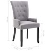 vidaXL Dining Chairs with Armrests 2 pcs Light Grey Fabric