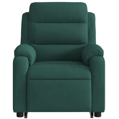 vidaXL Electric Stand up Massage Recliner Chair Dark Green Velvet