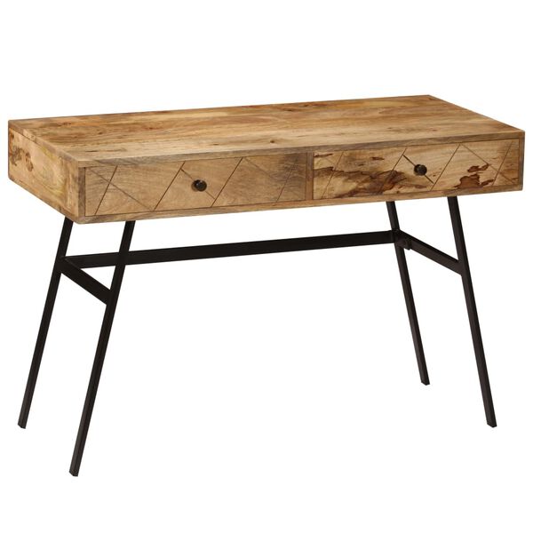 vidaXL Writing Desk with Drawers Solid Mango Wood 110x50x76 cm
