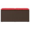 vidaXL Garden Bench with Cushion Brown 110x40x44 cm Poly Rattan