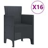 vidaXL Garden Dining Set 17 pcs Anthracite Polt rattan