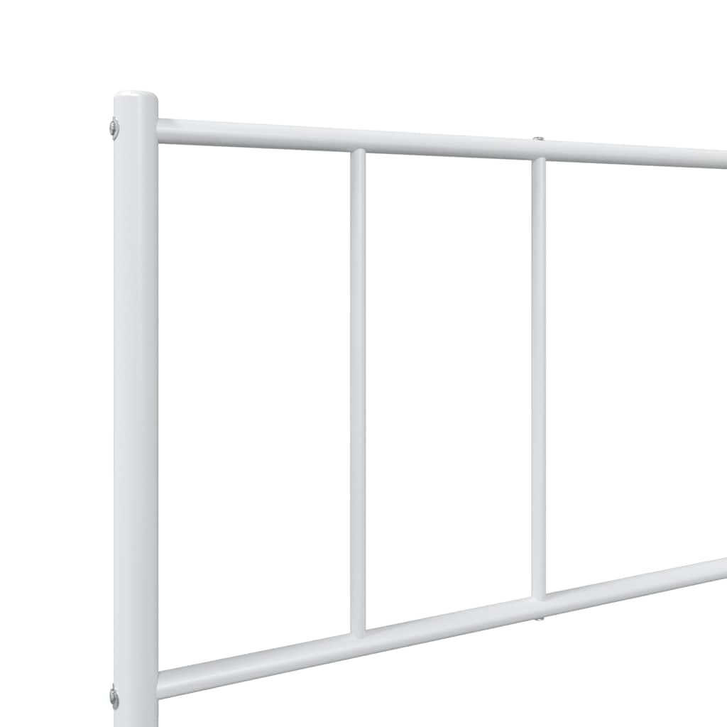 vidaXL Metal Bed Frame without Mattress with Footboard White 100x200cm
