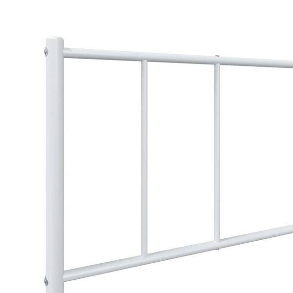 vidaXL Metal Bed Frame without Mattress with Footboard White 100x200cm