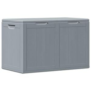 vidaXL Garden Storage Box 180L Grey PP Wood Look