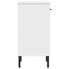 vidaXL Console Cabinet with Metal Legs White Solid Wood Pine OSLO