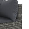 vidaXL 6 Piece Garden Lounge Set with Cushions Grey Poly Rattan