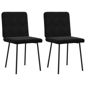 vidaXL Dining Chairs 2 pcs Black Velvet