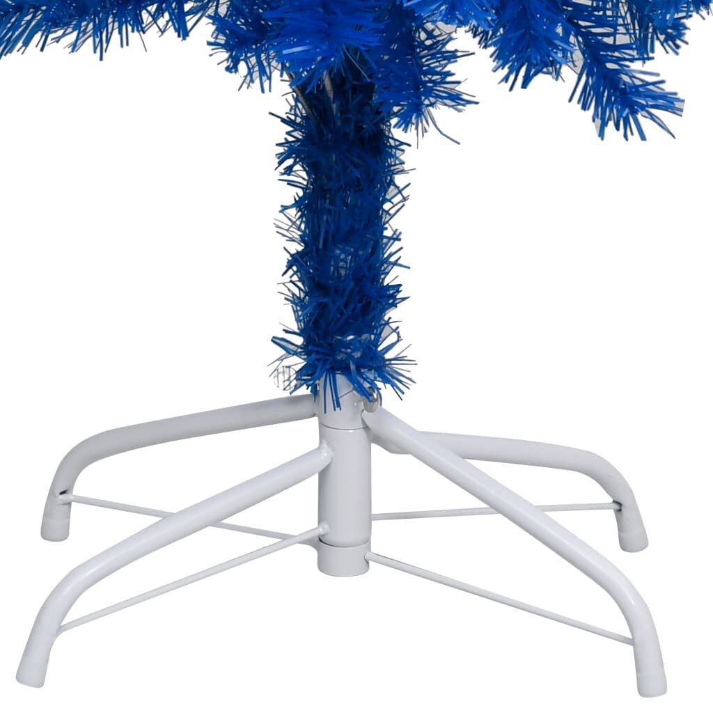 vidaXL Artificial Pre-lit Christmas Tree with Stand Blue 210 cm PVC