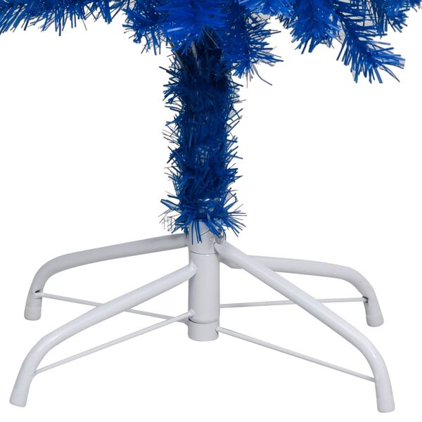 vidaXL Artificial Pre-lit Christmas Tree with Stand Blue 210 cm PVC