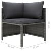 vidaXL Sectional Corner Sofa with Cushions Grey Poly Rattan