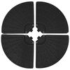 vidaXL Umbrella Base Fan-shaped 4 pcs Black