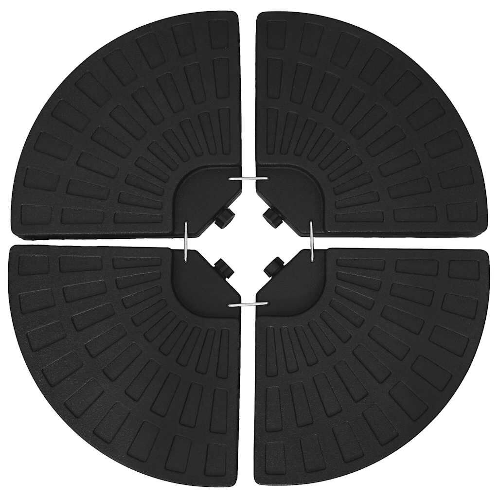 vidaXL Umbrella Base Fan-shaped 4 pcs Black