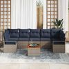 vidaXL Garden Sofa Set with Cushion 8 pcs Grey Poly rattan