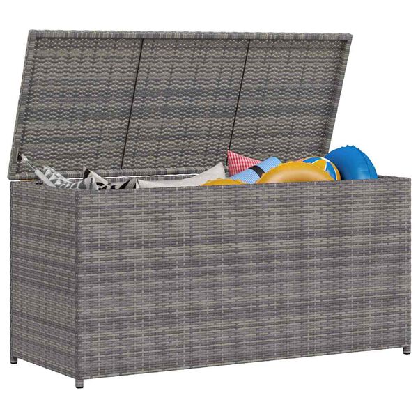 vidaXL Garden Storage Box Grey 120x50x60 cm Poly Rattan