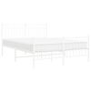 vidaXL Metal Bed Frame without Mattress with Footboard White 135x190cm