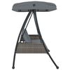 vidaXL Garden Swing Bench with Adjustable Canopy Dark Grey Steel