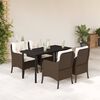 vidaXL 5 Piece Garden Dining Set with Cushions Brown Poly Rattan