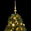 vidaXL Artificial Hinged Christmas Tree 150 LEDs & Ball Set 120 cm