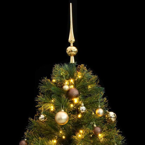 vidaXL Artificial Hinged Christmas Tree 150 LEDs & Ball Set 120 cm