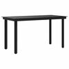 vidaXL Garden Dining Table Black 140x70x74 cm Steel and Glass