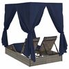 vidaXL Double Sun Lounger with Roof Grey 205 x 129 x 200 cm PE rattan