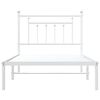 vidaXL Metal Bed Frame without Mattress with Headboard White 100x190cm