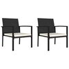vidaXL 3 Piece Garden Dining Set Poly Rattan Black