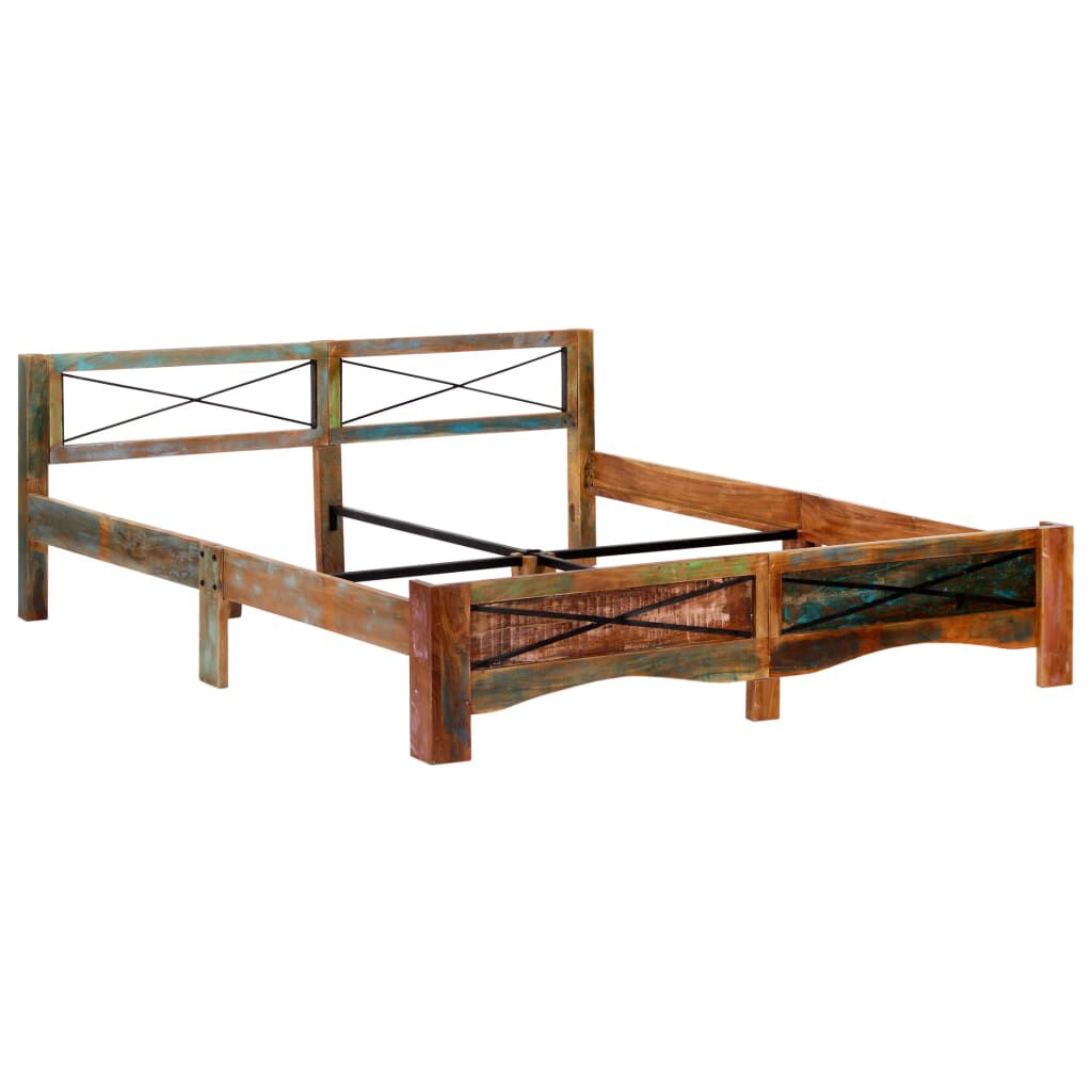 vidaXL Bed Frame without Mattress Solid Reclaimed Wood 180x200 cm Super King