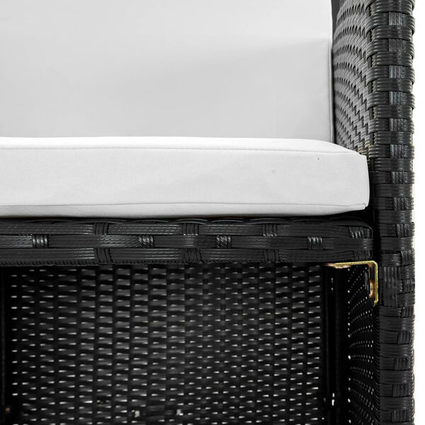 vidaXL 5 Piece Outdoor Dining Set with Cushions Poly Rattan Black