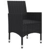 vidaXL 3 Piece Garden Bistro Set Poly Rattan and Tempered Glass Black