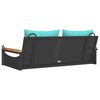 vidaXL Swing Bench with Cushions Black 109x62x40 cm Poly Rattan