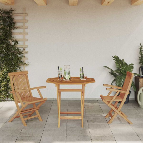 vidaXL 5 Piece Garden Dining Set Solid Teak Wood