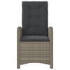vidaXL 3 Piece Bistro Set with Cushions Grey Poly Rattan