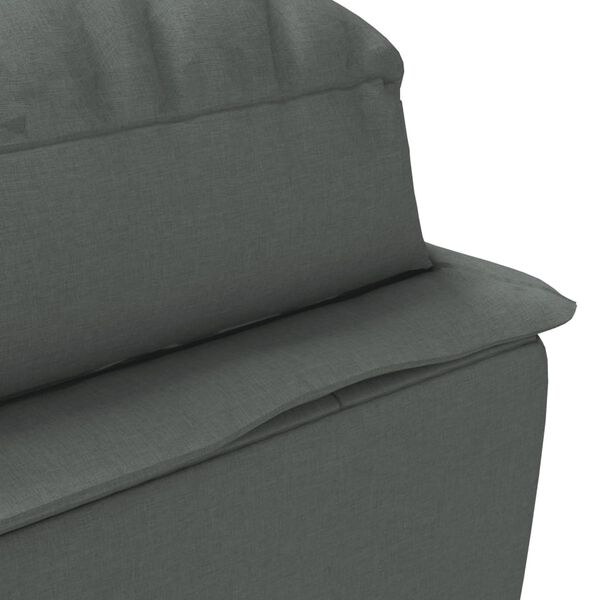 vidaXL Chaise Lounge with Cushions Dark Grey Fabric