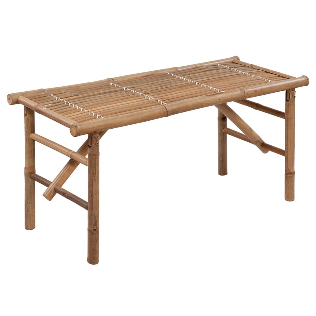 vidaXL Folding Garden Bench with Cushion 118 cm Bamboo
