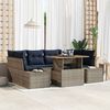 vidaXL Garden Dining Set with Cushion 7 pcs Grey and Navy