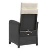 vidaXL Reclining Garden Chair with Cushions Black Poly Rattan