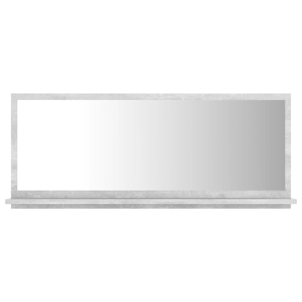 vidaXL Bathroom Mirror Concrete Grey 90x10.5x37 cm Engineered Wood