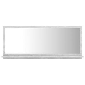 vidaXL Bathroom Mirror Concrete Grey 90x10.5x37 cm Engineered Wood