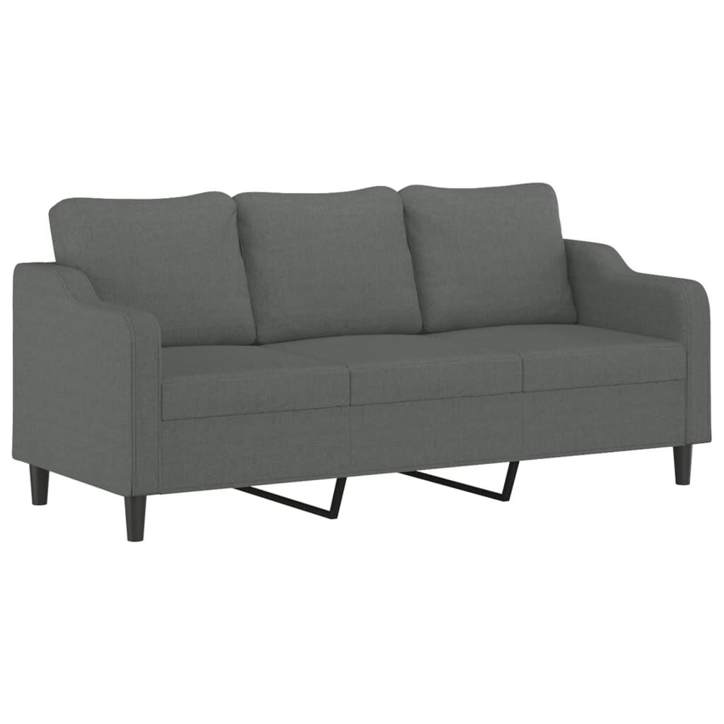 vidaXL 4 Piece Sofa Set with Pillows Dark Grey Fabric
