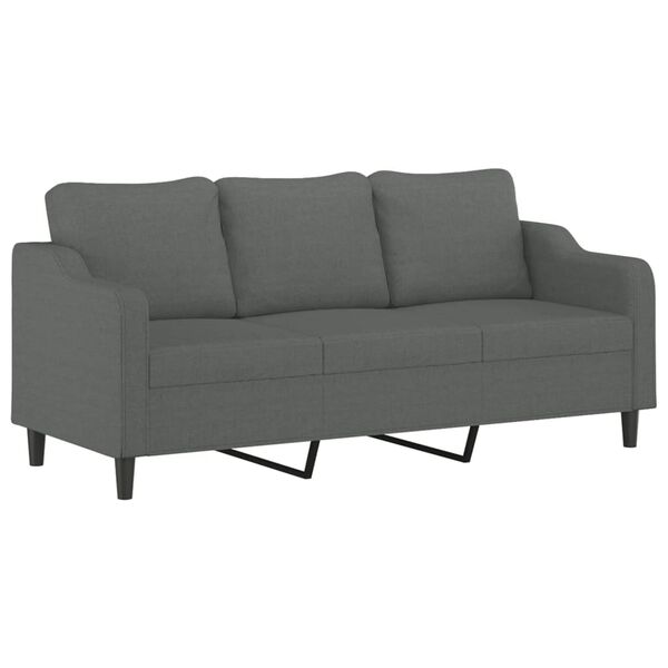 vidaXL 4 Piece Sofa Set with Pillows Dark Grey Fabric