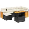 vidaXL 7 Piece Garden Sofa Set with Cushions Black Poly Rattan