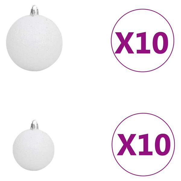 vidaXL Artificial Christmas Tree 300 LEDs&Ball Set&Flocked Snow 210 cm