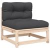 vidaXL Garden Sofa Armless with Cushions and Footstool