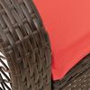 vidaXL Garden Rocking Chair with Cushions Brown Poly Rattan