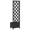 vidaXL Planter with Trellis Black Solid Wood Fir