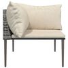 vidaXL Garden Corner Sofa with Cushions Grey Poly Rattan